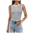 thumbnail image 2 of Wang6 Womens Ribbed Turtleneck Tank Tops Trendy Sleeveless Knit Tshirts Causal Striped Printed Going out Tops Tees Beige One Size, 2 of 6