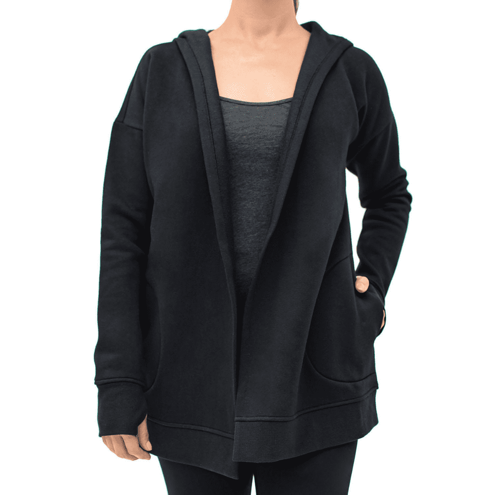Fleece Lined Long Hooded Cardigan W 