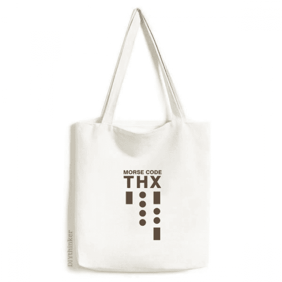 Morse Code Thank-you Dot-line Expression Tote Canvas Bag Shopping Satchel Casual Handbag