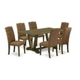thumbnail image 2 of East West Furniture X-Style 7-piece Wood Dining Table Set in Gray, 2 of 6