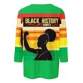 thumbnail image 4 of Penkiiy Women Black History Month Shirt Letter Print Tee Tops American African Black Pride Graphic 3/4 Sleeve Tees M Multicolor, 4 of 5