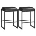 thumbnail image 1 of VASAGLE EKHO Collection - Bar Stools Set of 2, Kitchen Counter Stools, Synthetic Leather with Stitching, Mid-Century Modern, 26-Inch Tall, Home Bar Dining Room, Easy Assembly, Ink Black, 1 of 5