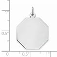 thumbnail image 2 of SS Rh-plt Engraveable Octagon Polished Front/Satin Back Disc Charm QM425/35 (24mm x 19mm), 2 of 2