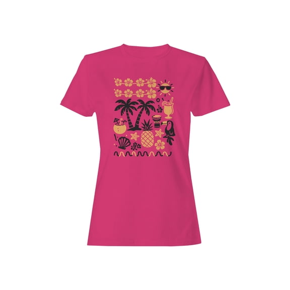Tropical Vibes: Hawaii Paradise Women's T-shirt Pink
