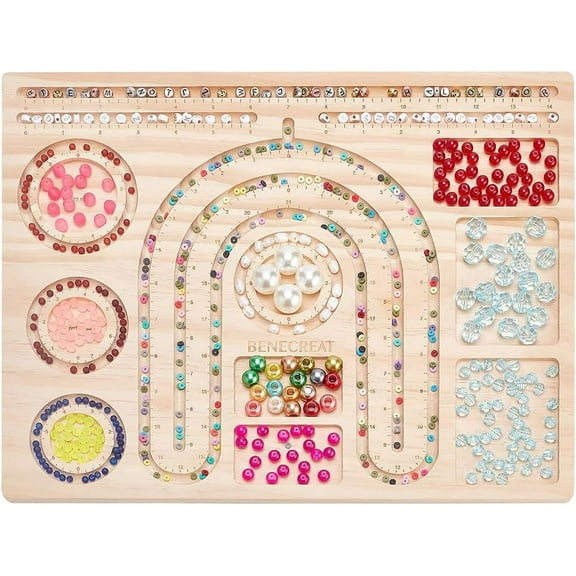 Wooden Bead Board Bead Design Board Bead Making Supplies Beading Trays Mats 15x11.8 Inch