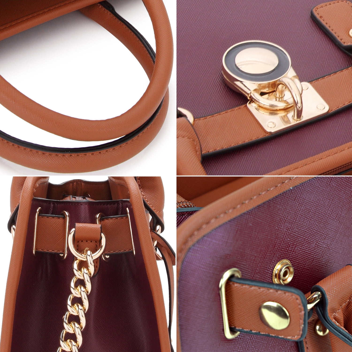 Dasein Women Handbags Top Handle Satchel Purse Shoulder Bag Briefcase Hobo Bag Set 2pcs
