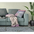thumbnail image 4 of Flower Castle Patchwork Suede Zippered Pillow w Insert by Amrita Sen in Pink and Teal, 4 of 4