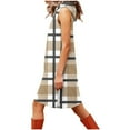 thumbnail image 4 of Pincandy Plaid Overall Dress for Women Round Neck A Line Skirtall Jumper Mini Dress Pinafore with Pockets, 4 of 6