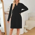 thumbnail image 3 of yillto Dresses for Women V Neck Casual Long Sleeve Loose Tshirt Dress Fashion Fall Outfits, 3 of 6