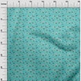 thumbnail image 2 of oneOone Viscose Chiffon Turquoise Blue Fabric Flower & Leaves Watercolor Sewing Material Print Fabric By The Yard 42 Inch Wide, 2 of 4