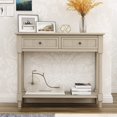 thumbnail image 4 of P PURLOVE Console Table Sideboard Wooden Sofa Table with 2 Drawers and Bottom Shelf for Bedroom (Grey), 4 of 4