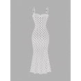 thumbnail image 2 of Black & White Polka Dot Sexy Casual Backless Sleeveless Spaghetti Strap Dress for Women Spring Summer, 2 of 10