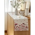 thumbnail image 5 of Table Runner 60 Inches Long for Kitchen Dining, Pink Flowers Dresser Scarf Farmhouse, Dining Table Decorations for Wedding/Parties, Spring Watercolor Botanical Floral Beige 13 x 60 In, 5 of 8