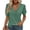 Green, variant on Women's V Neck Puff Sleeve T Shirt, Casual Solid Color Loose Patchwork Top for Daily Wear