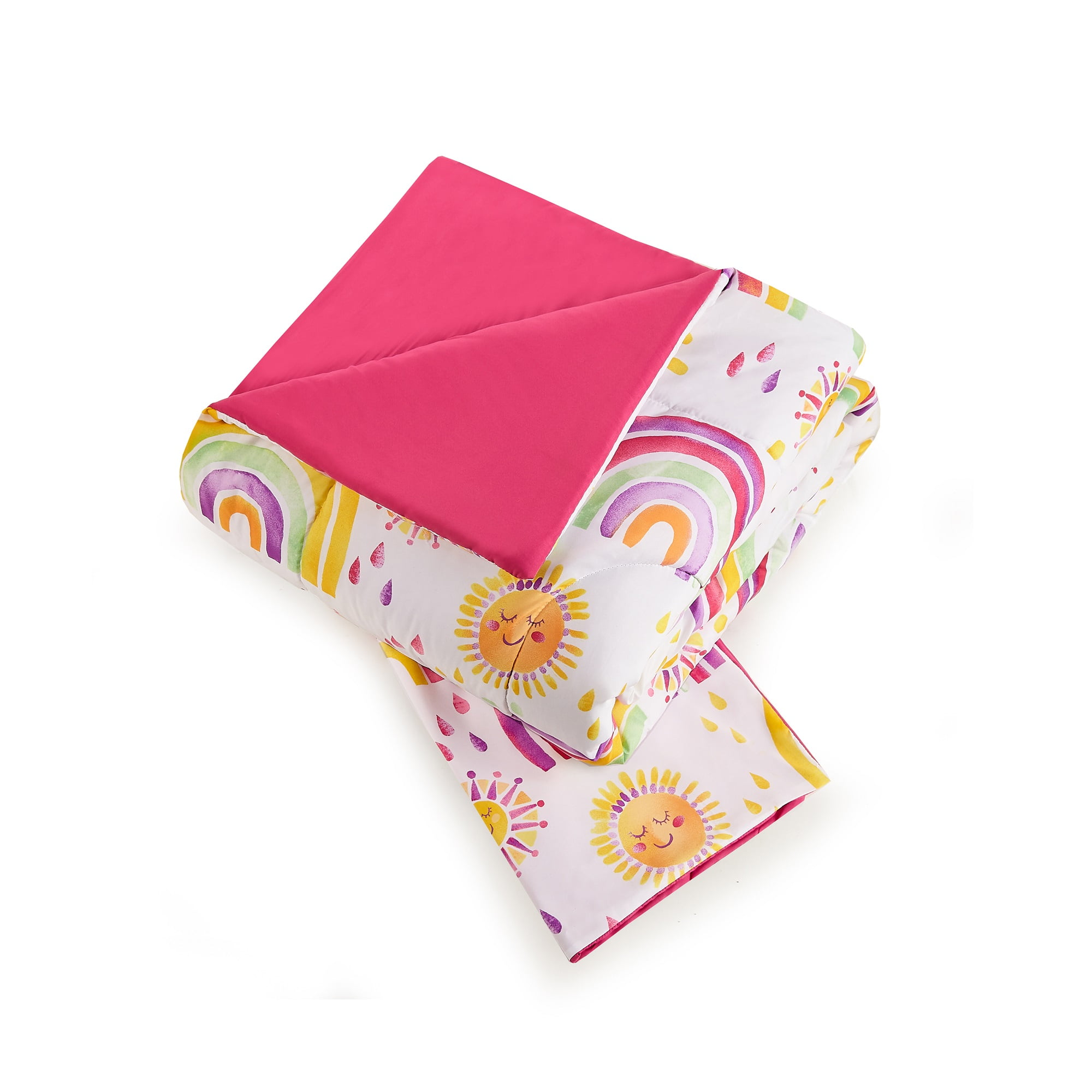 Urban Playground Kids and Teens Rainbows and Suns Pink 2-Piece Comforter Set, Twin/Twin XL