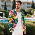 thumbnail image 5 of CHAQLIN Tropical Floral One Button Men's Suit, Slim Fit Polyester Men Suit Set for Daily Wear and Grooms Events, 5 of 8