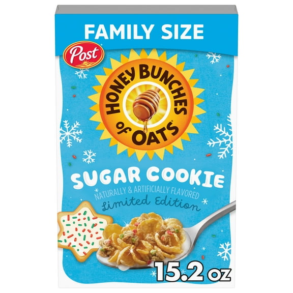 Honey Bunches of Oats Sugar Cookie Breakfast Cereal, Cholesterol Free, Made with Whole Grain Cereal, 15.2 Ounces