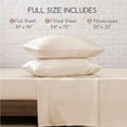 thumbnail image 6 of MR&HM Silky Satin Sheet Set Full Size 4 Pcs, Elegant Luxurious Full Size Bed Sheets, with Flat Sheet, 15'' Deep Pocket Fitted Sheet and Queen Satin Pillow Cases Set of 2 (Full Size, Beige), 6 of 7