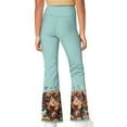 thumbnail image 3 of DISNIMO Green Dog Girls Bell Bottoms Leggings Kids Crossover High Waisted Flare Leggings Bootcut Full Length Cute Yoga Pants Flare Leg for Kids Flare Yoga Pants 11-12, 3 of 7