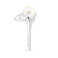thumbnail image 3 of ANGARA Freshwater Cultured Pearl Wave Shank Ring in 14K White Gold for Women | June Birthstone, Birthday, Anniversary, Jewelry Gift for Women | Pearl Ring, 3 of 9