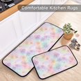 thumbnail image 5 of 2-Piece Kitchen Mat Set Non Slip Washable Floor Mats Decorative Rugs for Kitchen Sink Laundry Watercolor Pastel Rainbow Flowers, 5 of 7