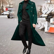 TIMIFIS Men's Full Length Trench Coat Long Wool Overcoat Winter