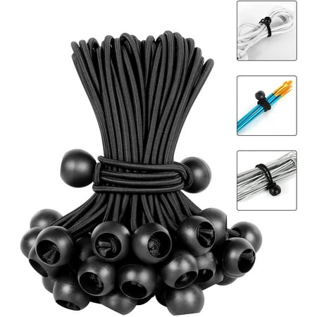 

Ball Bungee Cords 6 Inch Bungee Cord with Balls 50 PCS Heavy Duty Bungie Cord Balls Canopy Tarp Tie Down Bungee Balls for Camping Shelter Cargo Tent Poles UV Resistant