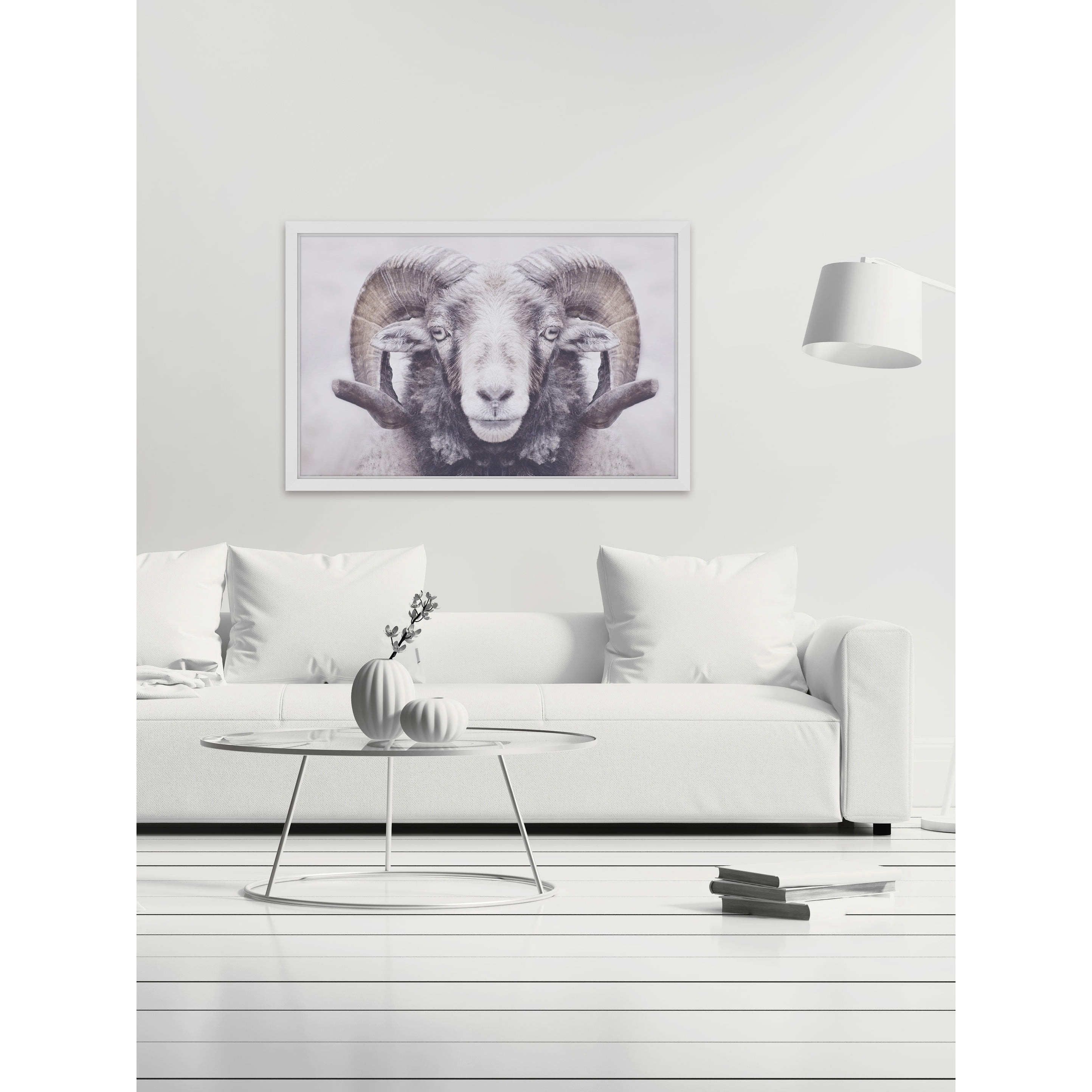 Marmont Hill "Majestic Curled Horns" Framed Painting Print