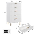 thumbnail image 2 of Fluted 5 Drawer Dresser for Bedroom, 48" Tall Modern Chest of Drawers with Deep Drawers and Wide Top, Wooden Dresser Organizer for Living Room, Hallway, Kids Room, 2 of 9