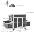 thumbnail image 3 of PawHut Wooden Chicken Coop with Nesting Box for 6 Chickens, Dark Grey, 3 of 10