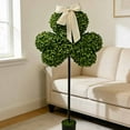 thumbnail image 5 of Gytml Shamrock Topiary, St. Patrick'S Day Artificial Shamrock Shaped Decor With Bow, 30 Inch Indoor Outdoor Potted For Home, Patio, Table Centerpiece Green-75cm, 5 of 6