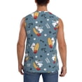 thumbnail image 4 of Lsque Surf Shark Print Men's Cotton Blend Sleeveless Muscle Shirts (S-3XL)- Moisture Wicking, Odor Protection, UPF 30+,X-Large, 4 of 8