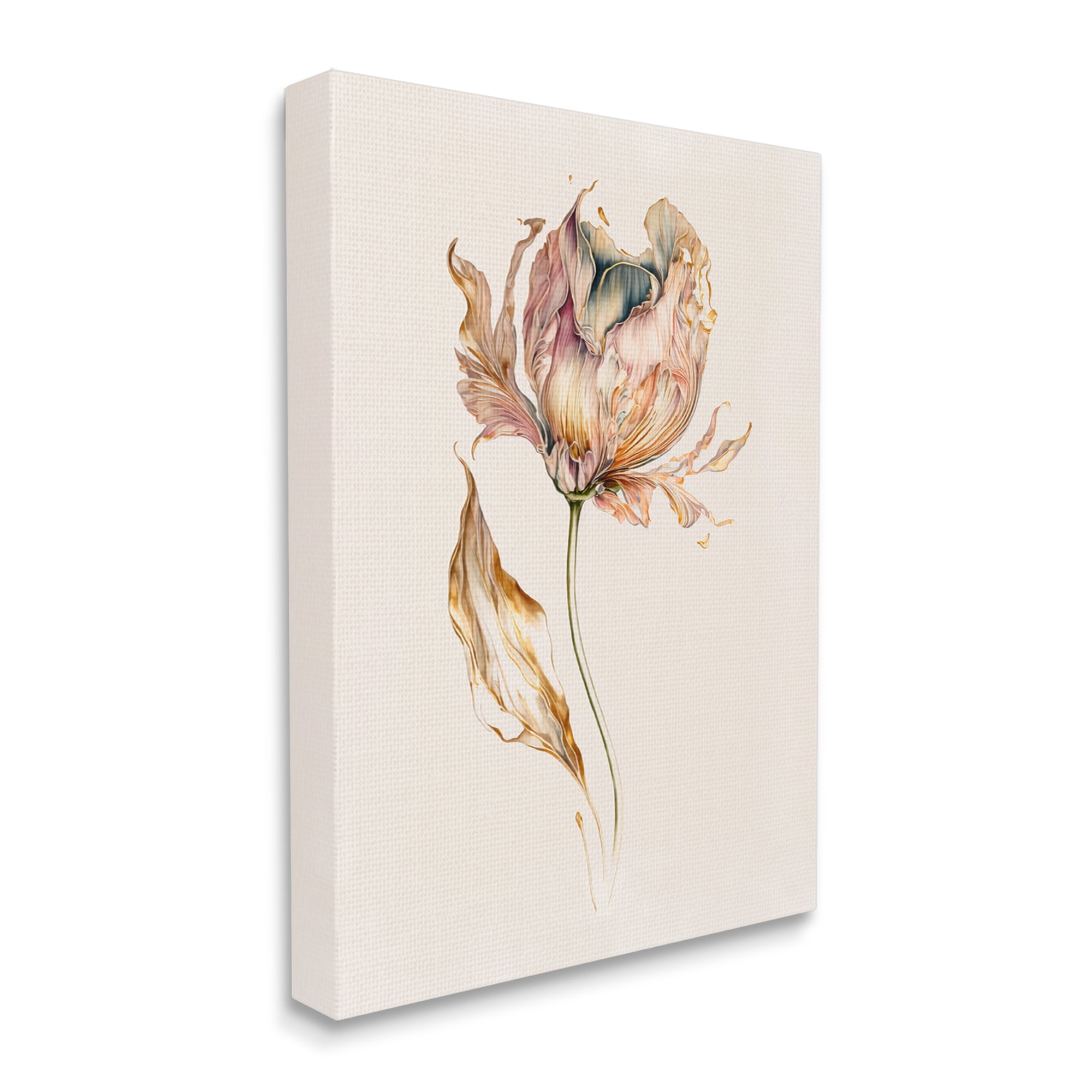 Stupell Industries Vintage Tulip Petals Botanical & Floral Painting Gallery Wrapped Canvas Art Print Wall Art, 24 x 30