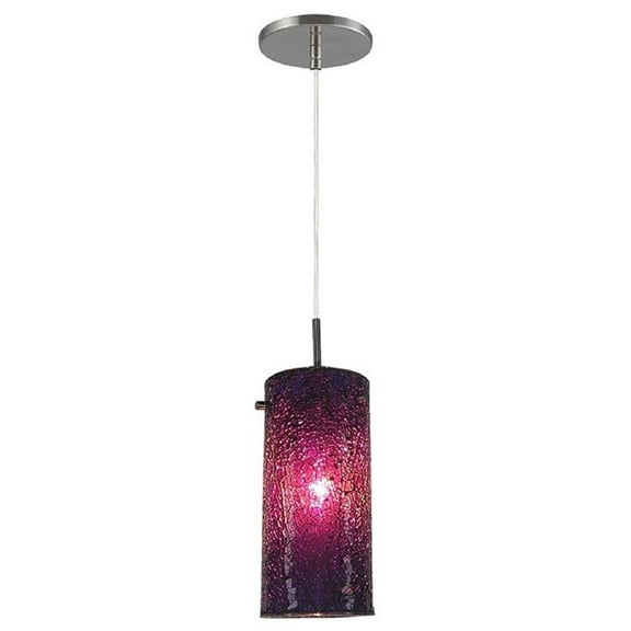 Woodbridge Lighting Tube Elipse 1-Light Metal Cluster Pendant in Mosaic Purple