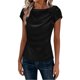 thumbnail image 2 of Haivin Womens Summer Tops 2026 Pleated Round Neck Short Sleeve Shirts Business Casual, 2 of 6