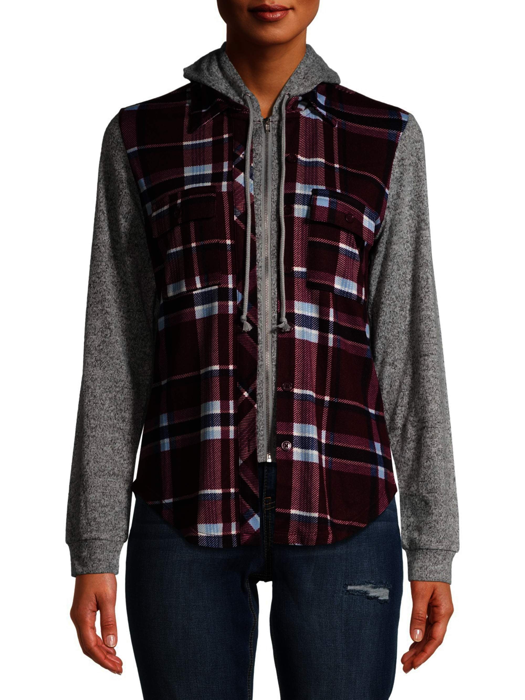 no boundaries plaid hoodie