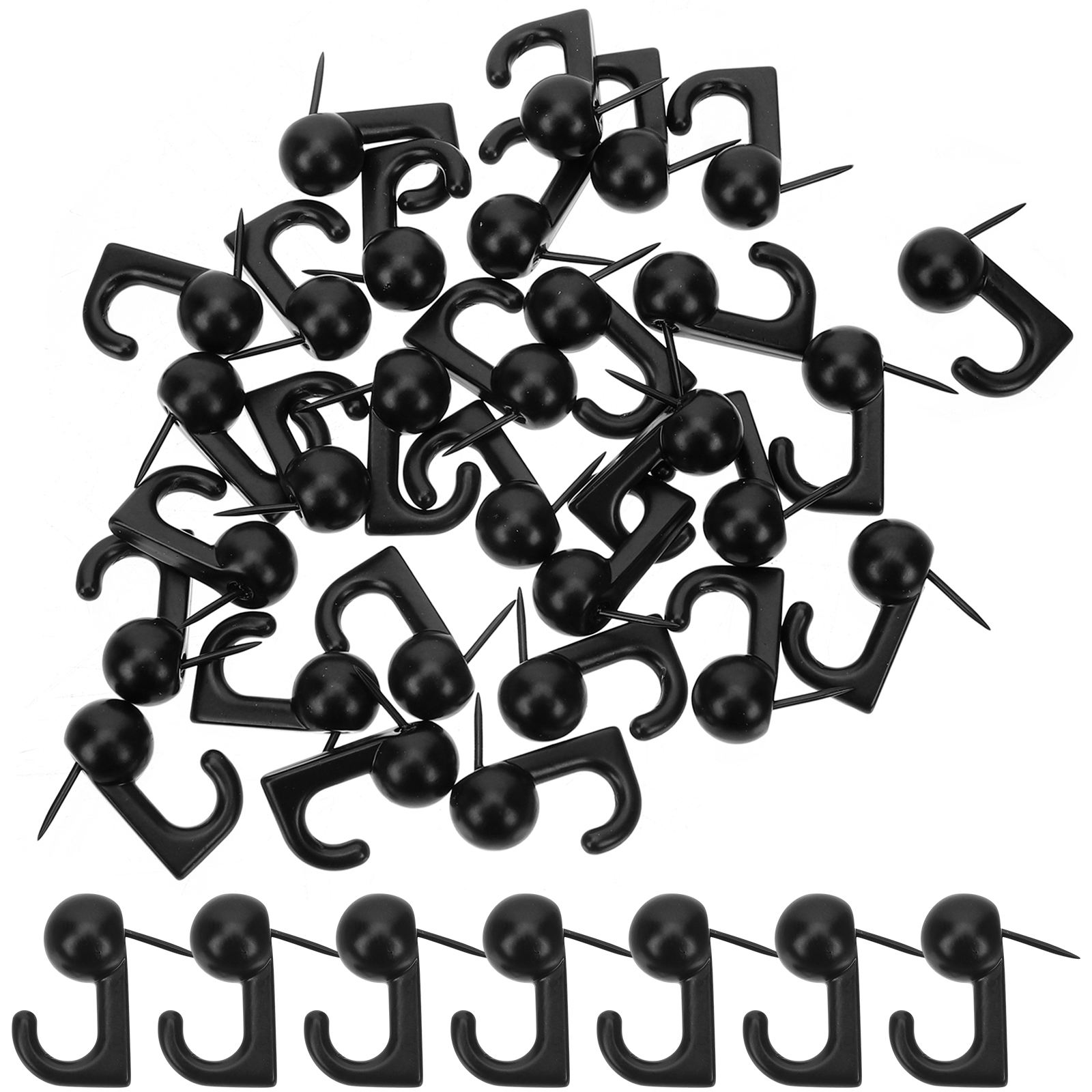 HONITANO Black Metal Picture Hanging Hooks 150 Pieces for Home, Office, and Art Display Use