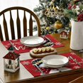 thumbnail image 2 of Red Christmas Winter Placemats Set of 6, 12X18 Inch Seasonal Christmas Holiday Table Mats, 2 of 5