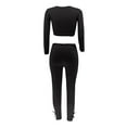 thumbnail image 6 of GaThRRgYP Womens Sets 2 Piece Outfits,Fashion Women Pocket Round-Neck Casual Long Sleeve + Pant Set, 6 of 6