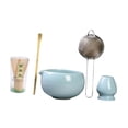 thumbnail image 2 of Juego de 5 cuencos para ceremonia de matcha, herramientas de cerámica, batidor de bambú para matcha Azul, 2 of 9