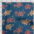 thumbnail image 3 of Soimoi Floral Print,Cotton Poplin, Sewing Fabric Sold by The Yard 42 Inch Wide,Sewing Craft Quilting/Quilt Making Fabric, Teal Blue, 3 of 5