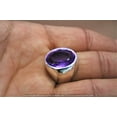 thumbnail image 2 of Natural Purple Amethyst Gemstone Ring, Solid 925 Sterling Silver Mens Ring, Mens Statement Ring, February Birthstone Ring,Mens Official Ring, 2 of 3