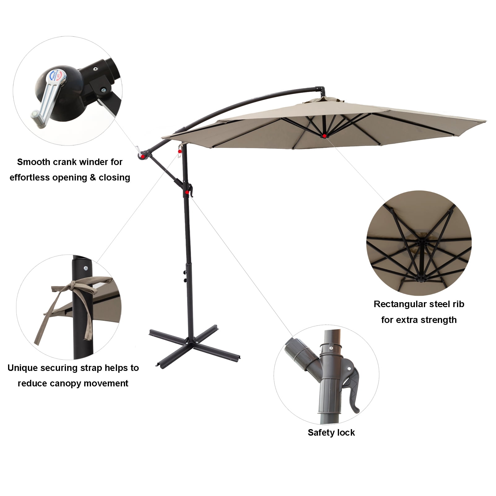 garden treasures red offset patio umbrella replace canopy 6/8 Arms Sun Replacement Cloth, 2m/2.7m/3m Parasol Replacement Cover For Sun Umbrella, Market Table Umbrella Replacement Canopy, Anti UV ( Color : , Size 77 9/16andquot to 78 Material:Terylast size-l Kink Kicker 18