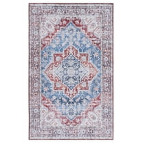 SAFAVIEH Tucson Jennica Traditional Machine Washable Area Rug, 8' x 10', Blue/Red