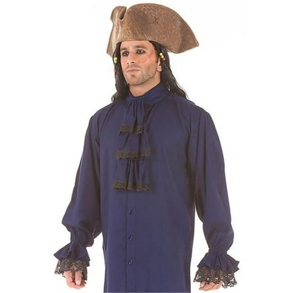 The Pirate Dressing C1086 Colonial Shirt- Navy - Extra Large