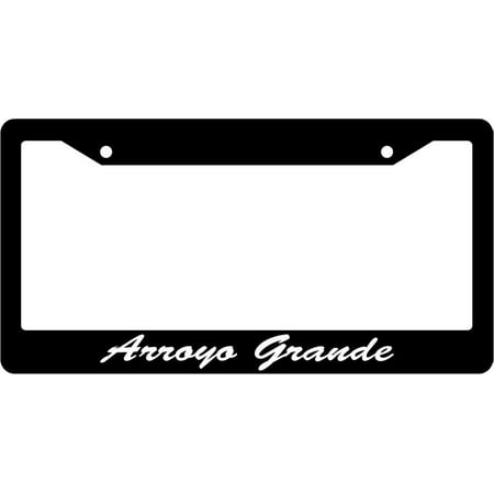 Arroyo Grande - Arroyo Grande Script Black Plastic License Plate Frame EBS