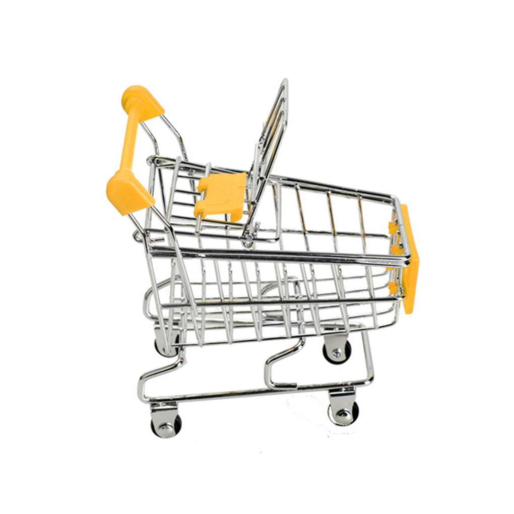 Supermarket Hand Trolley Mini Shopping Cart Desktop Decor Storage Toy Kids Gift 