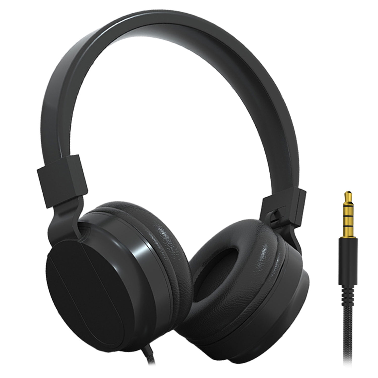 ONTA Kids Headphones Wired Headphone with Microphone Control Folding On Ear 3.5mm Headset for Children Girls Boys Lightweight Foldable Headsets for Chromebook Cellphone Tablets Black
