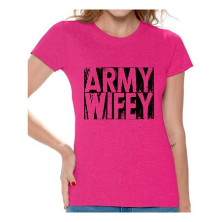 Army Wife Graphics - Awkward Styles Army Wifey Shirt Army Wife T Shirt Valentine's Day Gift Army Wife Devotional Tshirt Valentine Shirts for Women Army Wife Gifts Proud Army Wife Women's T-Shirt Army Wifey Gift