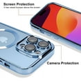 thumbnail image 3 of Case Made for iPhone 15 Pro 6.1 Inch [Built-in Camera Protector] [Compatible with MagSafe] Anti-Scratch Shockproof Protective Electroplated Case for Women Men - Light Blue, 3 of 12